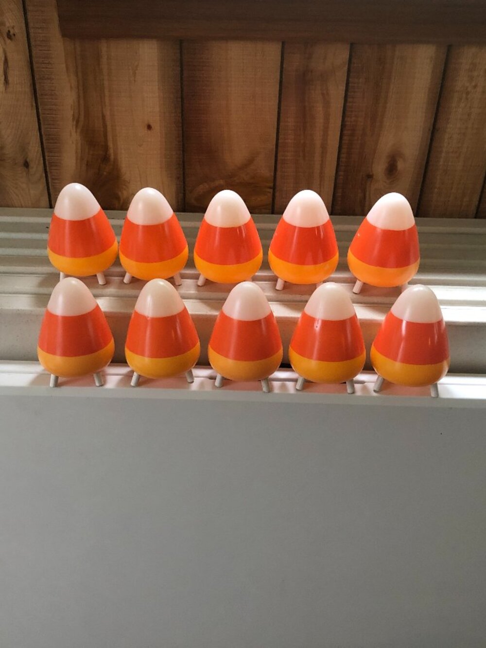 10 Halloween Candy Corn Blow Mold Light Toppers